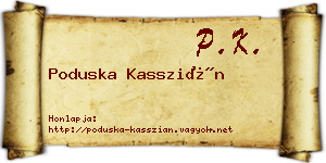 Poduska Kasszián névjegykártya